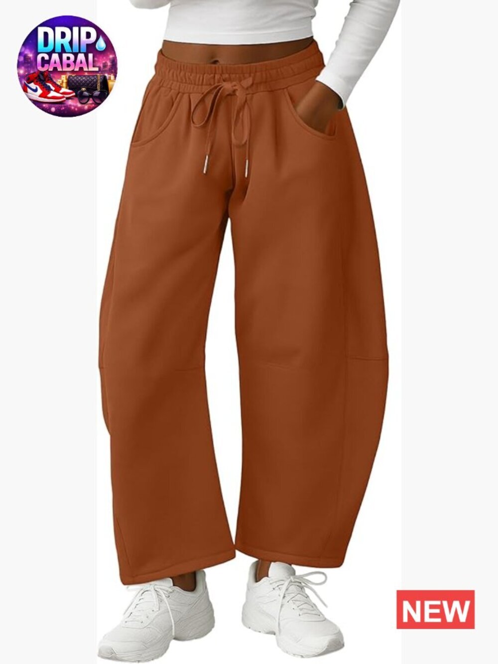 Barrel Sweatpants Women Casual Baggy Elastic Waisted Pants Wide Leg Gym
